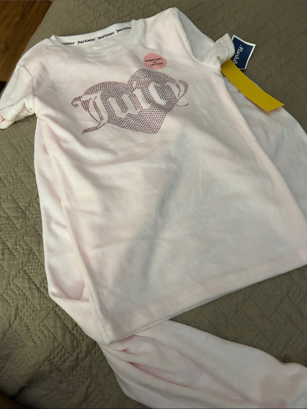 Juicy Couture Light Pink Heart Logo Kids Pajama Set size 10
